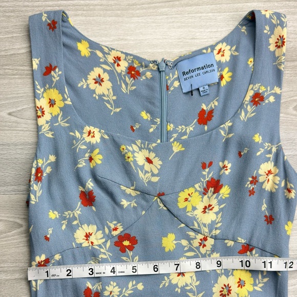 Reformation x Devon Lee Carlson Cher Mini Floral Dress Janie Size 0 - Picture 13 of 16